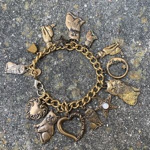 Vintage cat charms bracelet